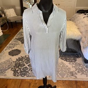 Thread + Supply Pin Strip Navy and White Dress - M